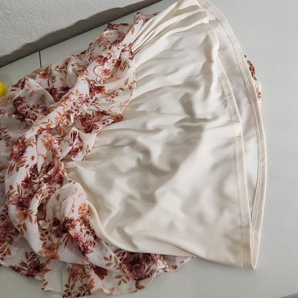 1 State Dress Womens Size M Floral Keyhole Button Sleeveless Ruffel - Picture 9 of 9